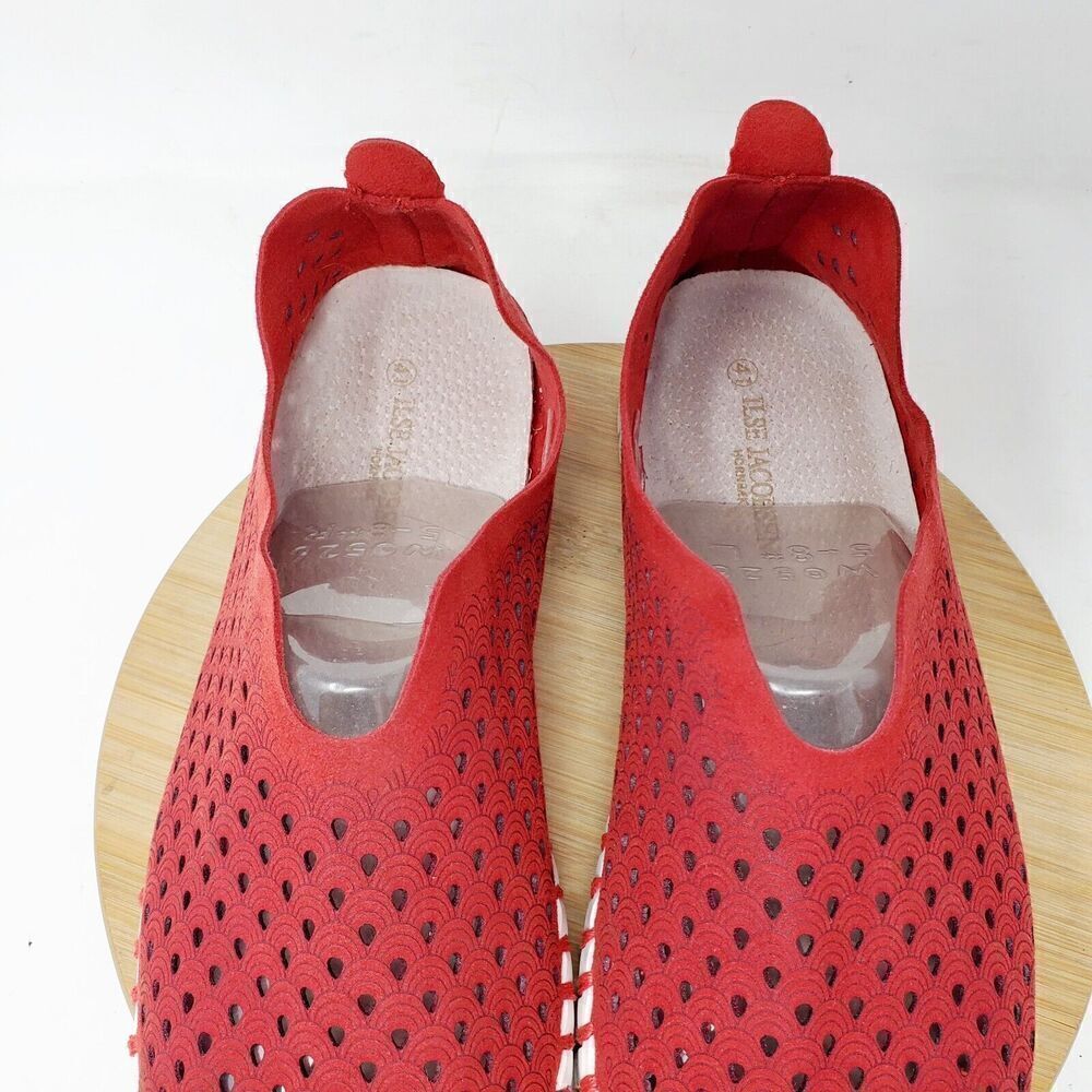 Ilse Jacobsen Tulip 139 Shoes Womens 41‎ Red Slip On Loafer Sneaker - Picture 5 of 11